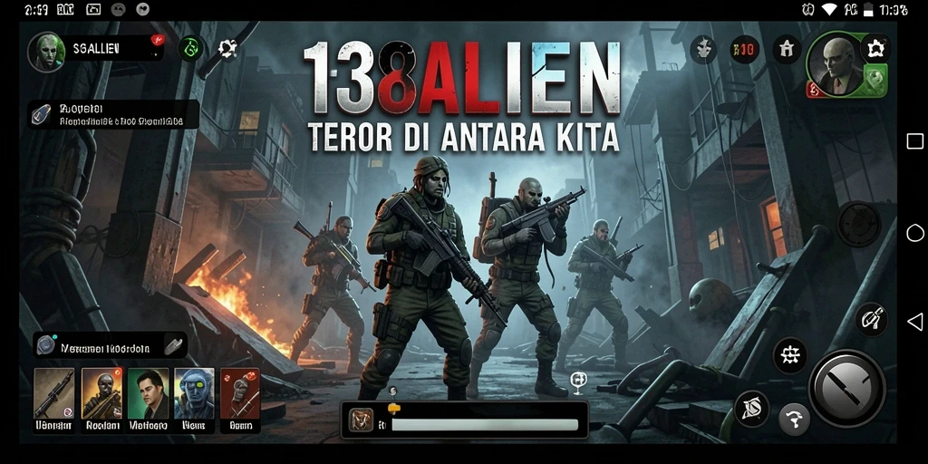 Gameplay menakutkan dalam 138ALIEN dengan monster menyeramkan.