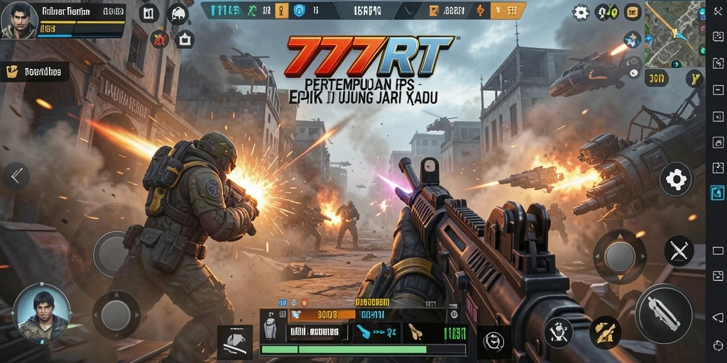 Screenshot utama 777RT menampilkan aksi tembak-menembak yang mendebarkan.