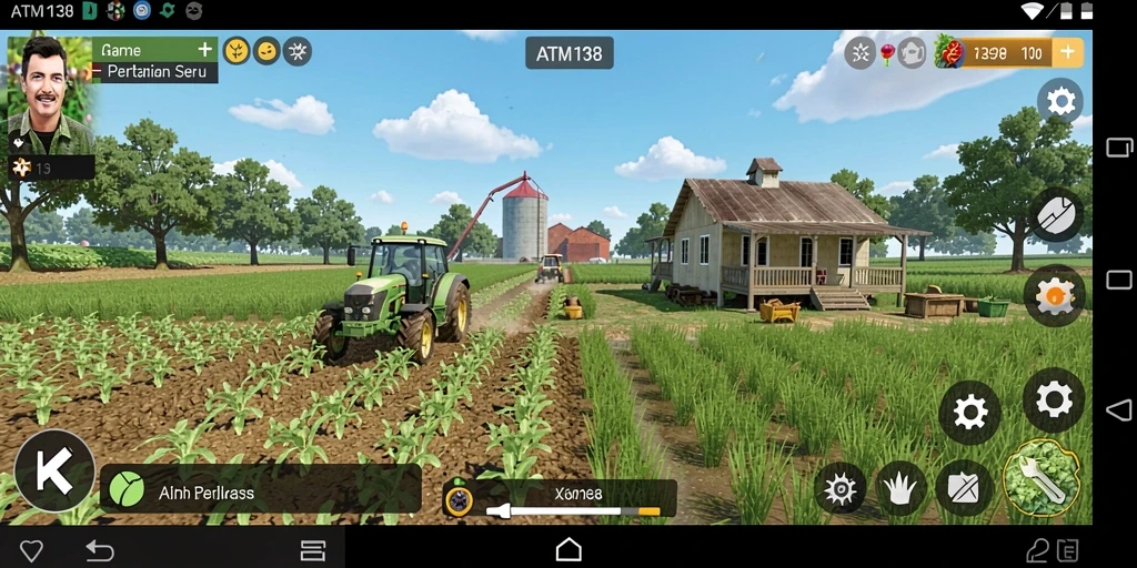 Screenshot gameplay <strong>ATM138</strong> menampilkan aktivitas bertani yang menyenangkan.
