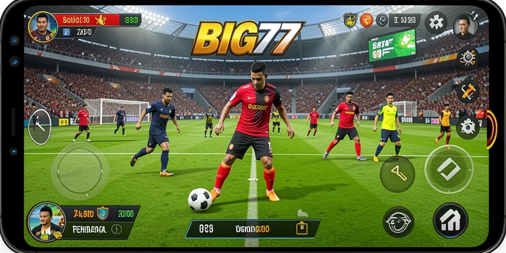 Screenshot gameplay BIG77 menampilkan momen seru di lapangan.