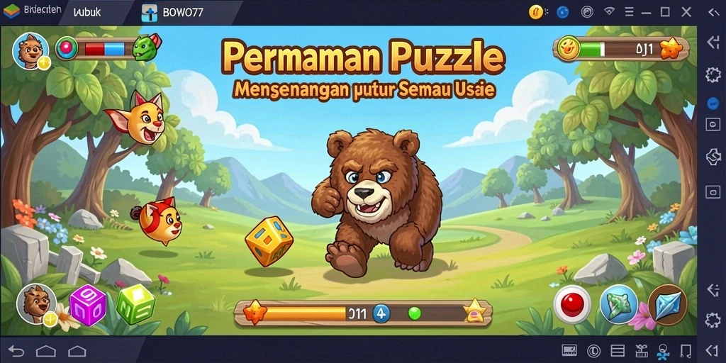 Tampilan seru saat bermain puzzle di BOWO77.