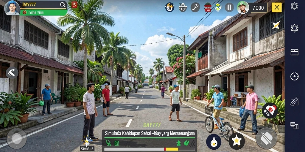 Tampilan gameplay simulasi yang menarik dan mendetail di DAY777.
