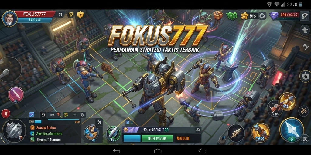 Screenshot gameplay FOKUS777 yang menunjukkan strategi pertempuran.