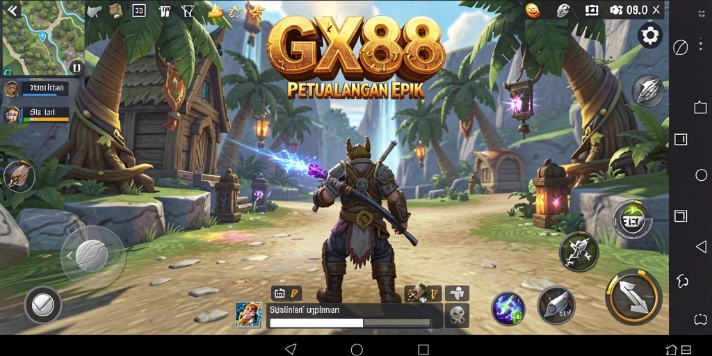 Screenshot GX88 menunjukkan aksi seru dalam pertempuran RPG.