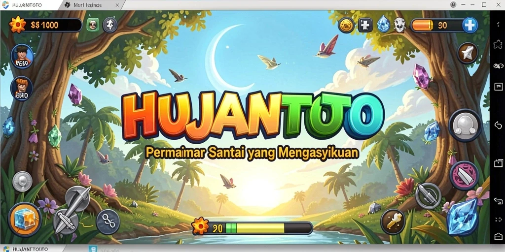 Tampilan gameplay HUJANTOTO yang menghibur dan penuh warna.