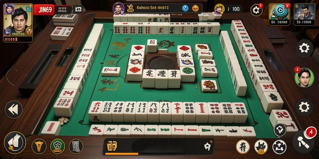 Tampilan mengasyikkan dari gameplay Mahjong di JIN69.