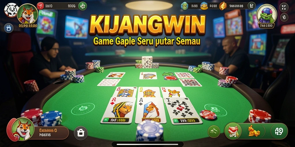 Tampilan menarik dari gameplay Gaple di KIJANGWIN.