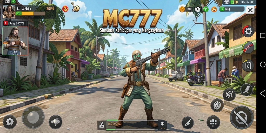 Tampilan grafis menarik dalam gameplay MC777 yang mendebarkan.