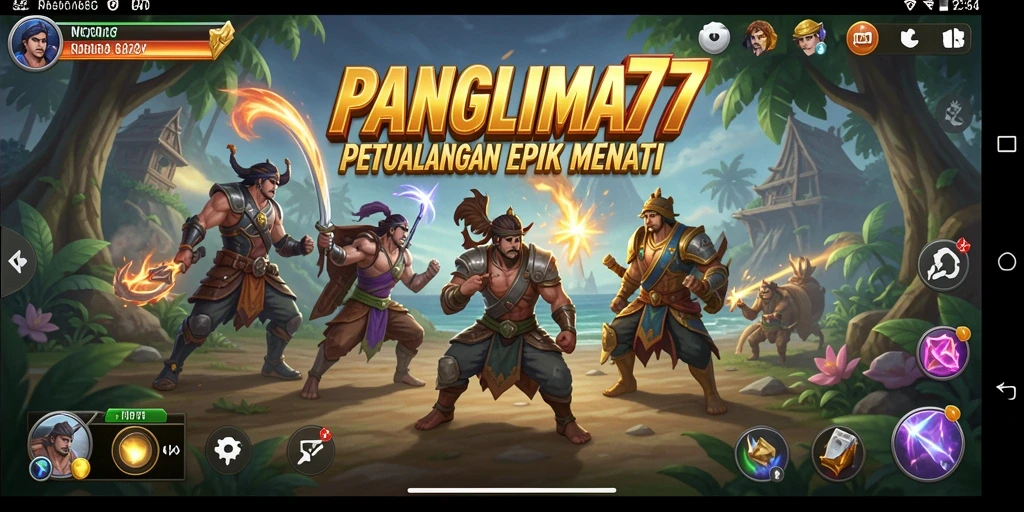 Tangkapan layar gameplay PANGLIMA77 yang menampilkan eksplorasi dunia petualangan.