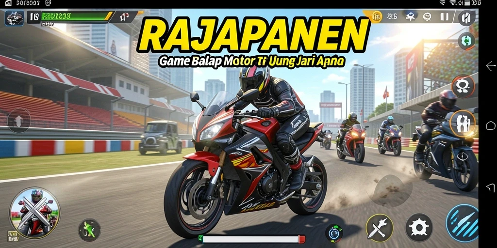 Screenshot gameplay <strong>RAJAPANEN</strong> yang penuh aksi balap motor.