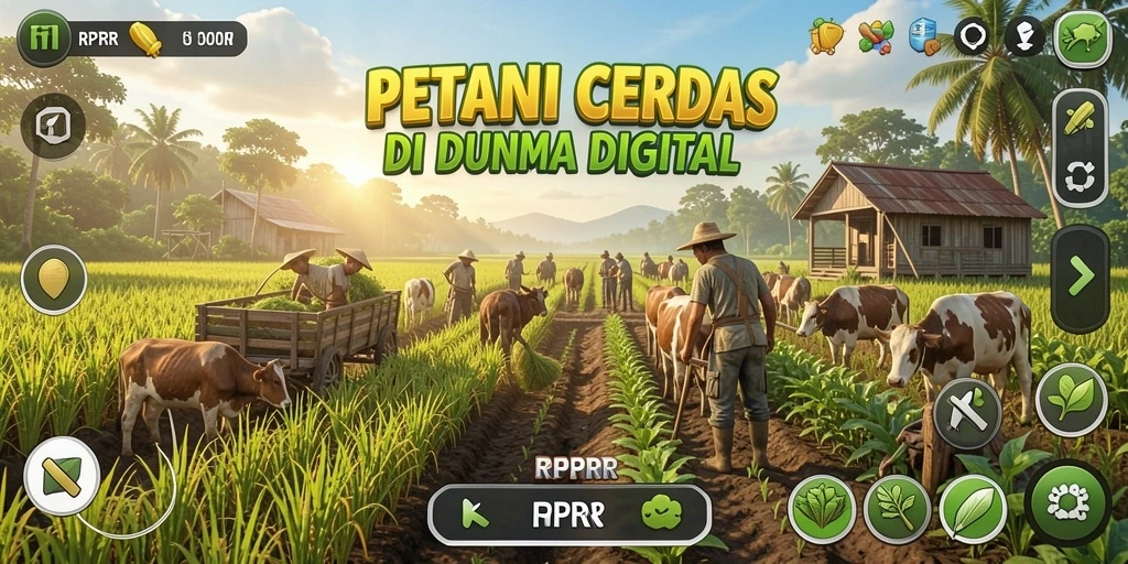Tampilan menarik dalam gameplay RPRR dengan aktivitas bertani.