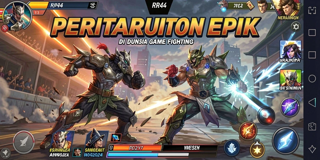 Tampilan gameplay RR44 yang mendebarkan dengan pertarungan seru.