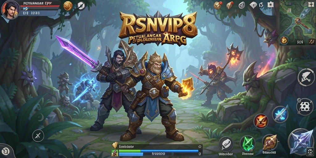 Tangkapan layar menunjukkan pertarungan seru dalam dunia ARPG.