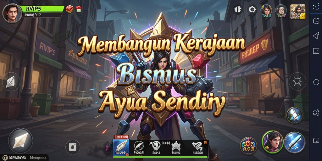 Tangkapan layar utama <strong>RVIP5</strong> menampilkan gameplay penuh warna dan mencolok.