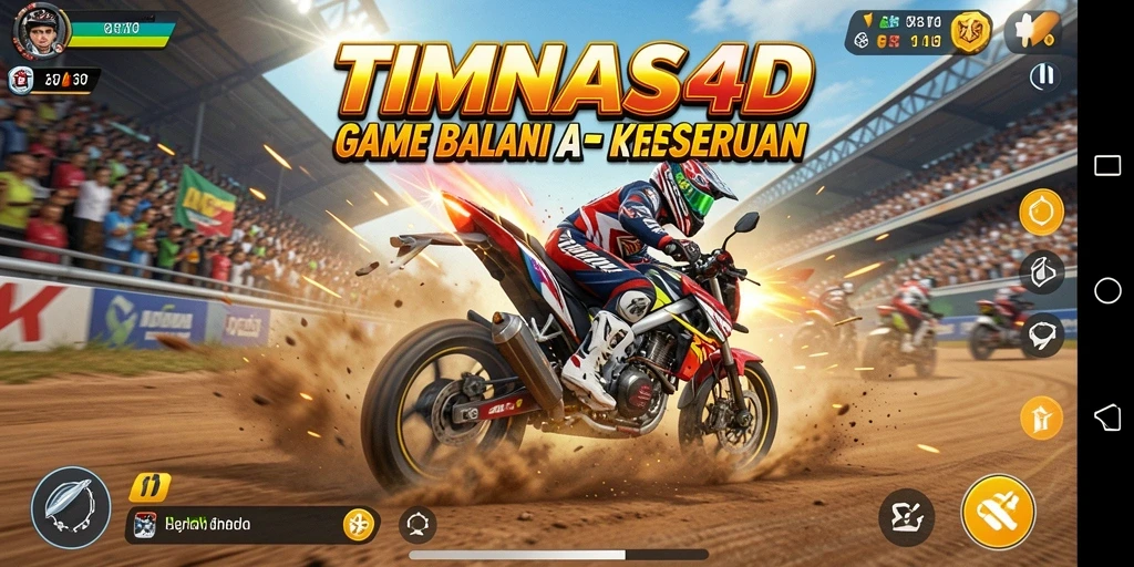 Screenshot gameplay TIMNAS4D yang menampilkan balapan cepat dan seru.
