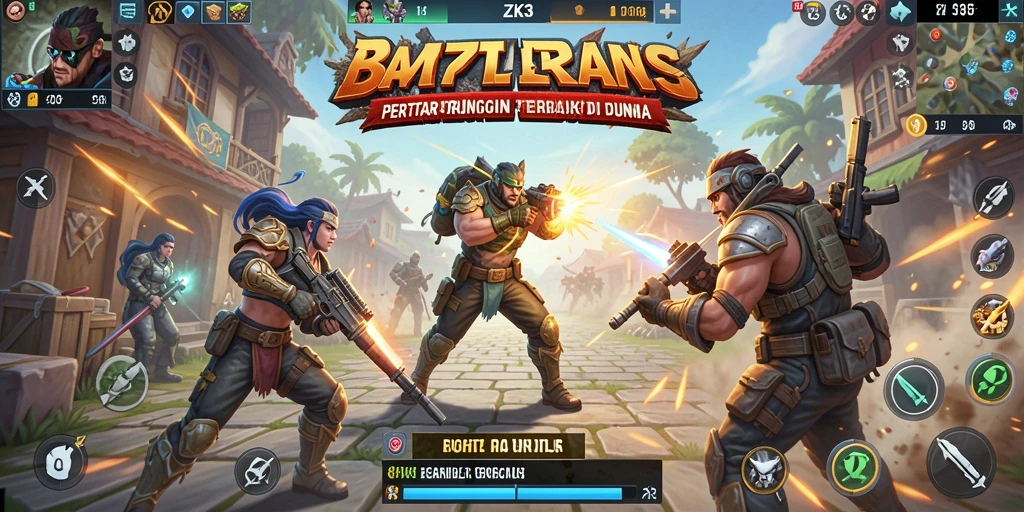 Screenshot gameplay ZK3 menampilkan aksi seru di tengah pertempuran Battle Royale.